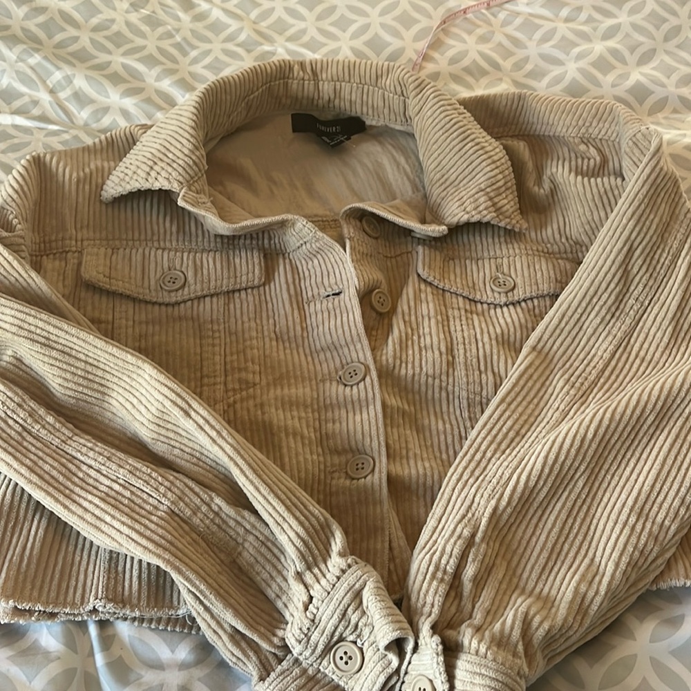Tan corduroy crop jacket